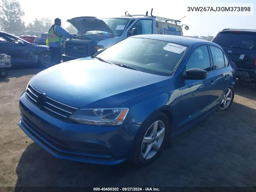 2016 Volkswagen Jetta 1.4T S VIN: 3VW267AJ3GM373898 Lot: 40450302