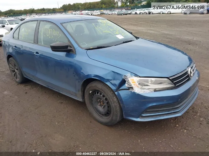 3VW267AJ6GM346498 2016 Volkswagen Jetta 1.4T S