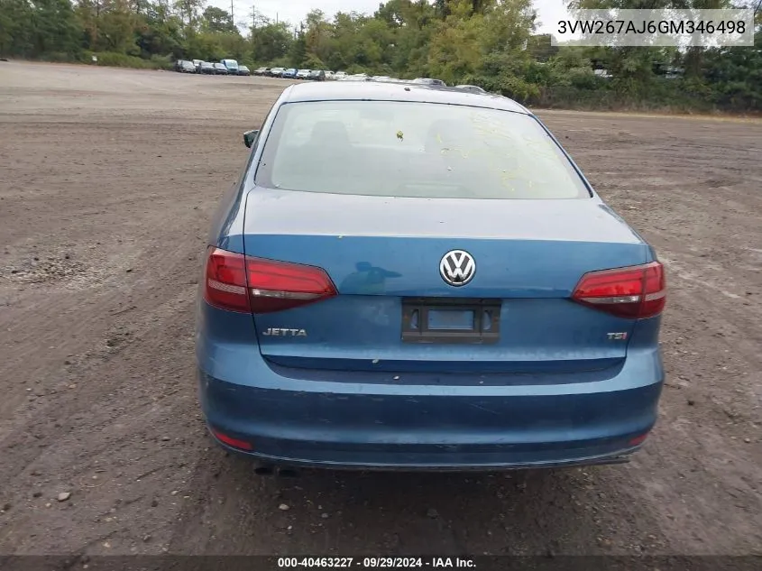 3VW267AJ6GM346498 2016 Volkswagen Jetta 1.4T S