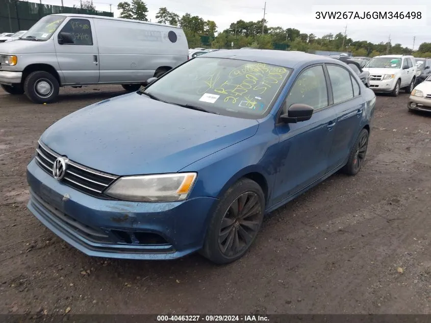 3VW267AJ6GM346498 2016 Volkswagen Jetta 1.4T S