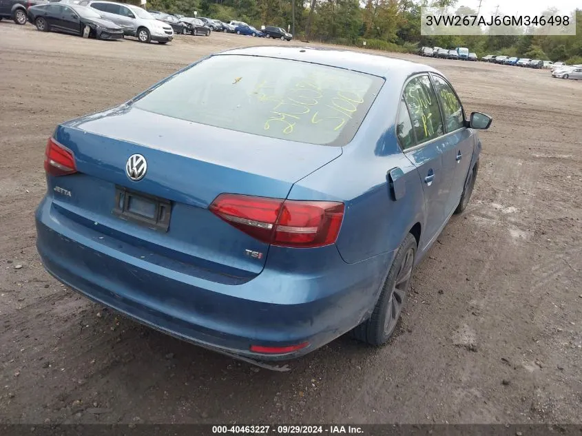 3VW267AJ6GM346498 2016 Volkswagen Jetta 1.4T S