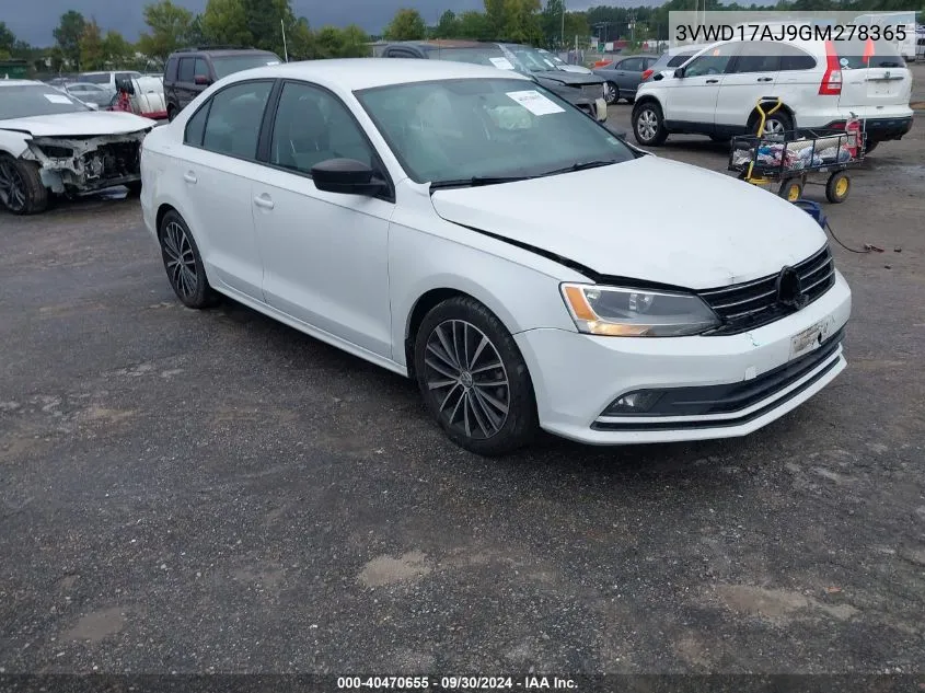 2016 Volkswagen Jetta 1.8T Sport VIN: 3VWD17AJ9GM278365 Lot: 40470655