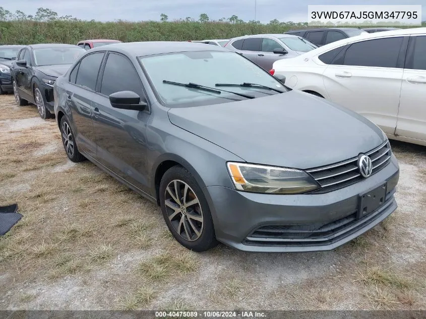 2016 Volkswagen Jetta Se VIN: 3VWD67AJ5GM347795 Lot: 40475089