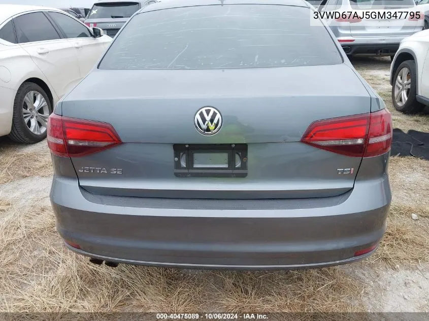 3VWD67AJ5GM347795 2016 Volkswagen Jetta Se