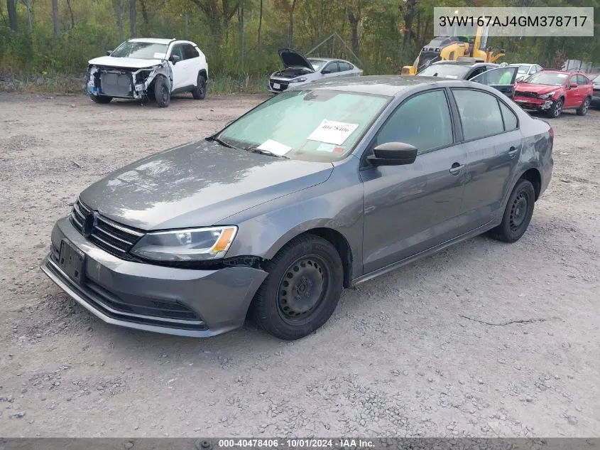 3VW167AJ4GM378717 2016 Volkswagen Jetta S