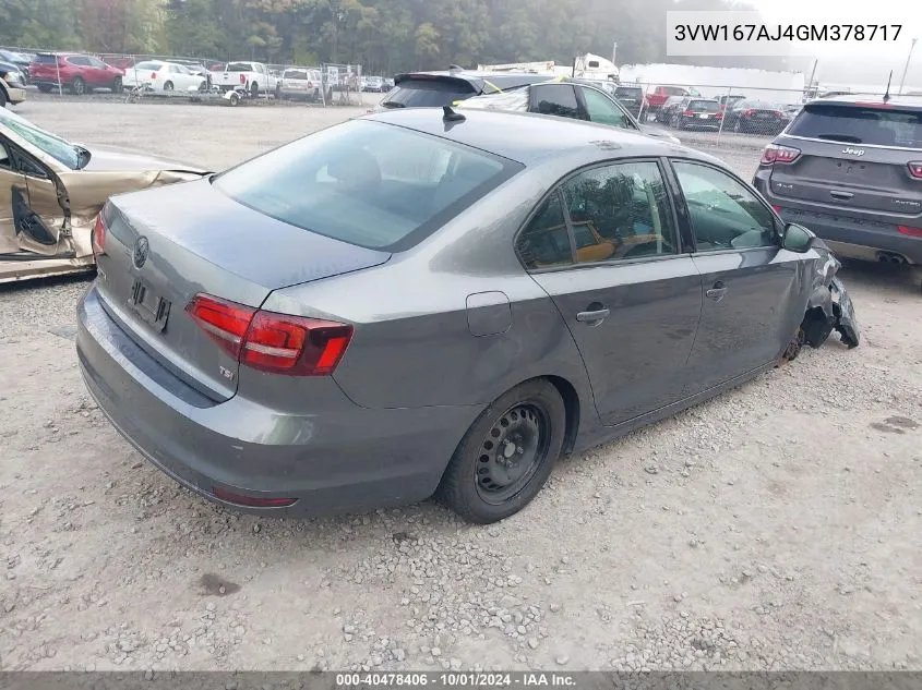 3VW167AJ4GM378717 2016 Volkswagen Jetta S