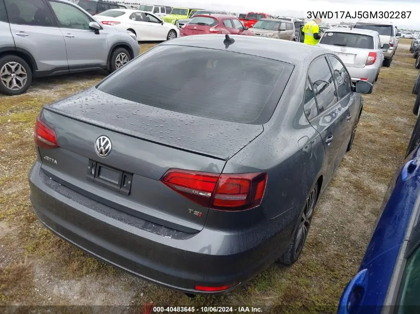 3VWD17AJ5GM302287 2016 Volkswagen Jetta Sport