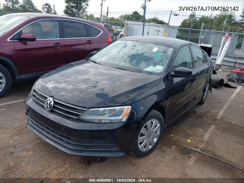 2016 Volkswagen Jetta 1.4T S VIN: 3VW267AJ7GM262142 Lot: 40508981