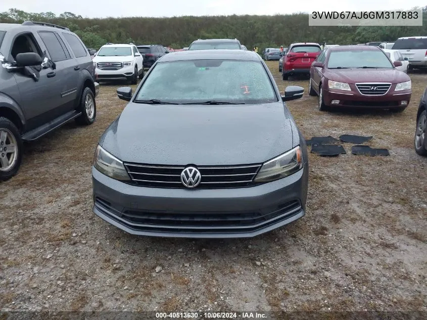 2016 Volkswagen Jetta 1.4T Se VIN: 3VWD67AJ6GM317883 Lot: 40513630