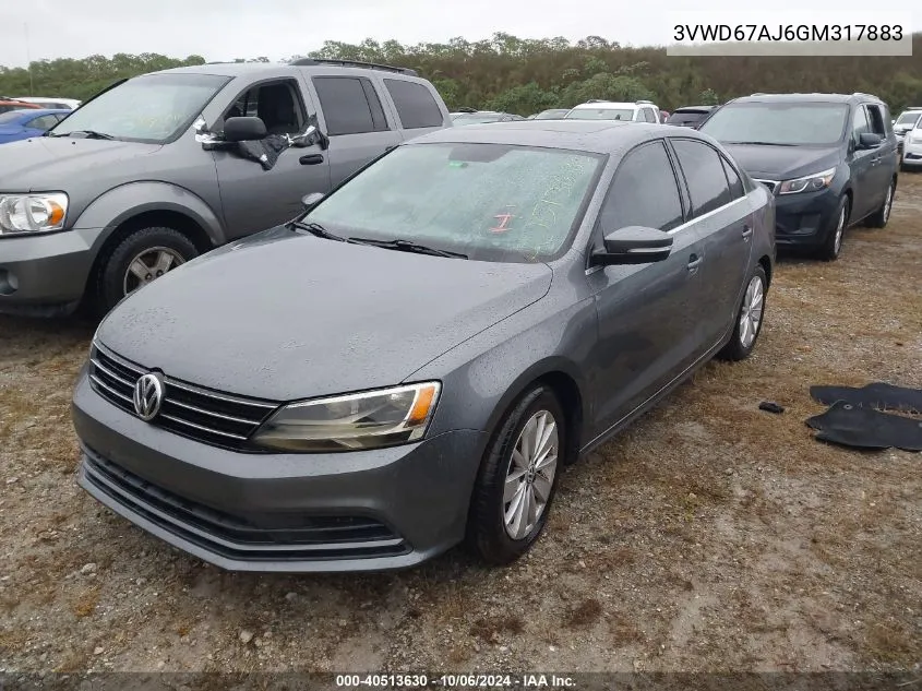 2016 Volkswagen Jetta 1.4T Se VIN: 3VWD67AJ6GM317883 Lot: 40513630