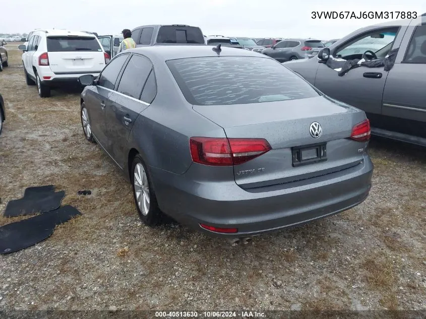 2016 Volkswagen Jetta 1.4T Se VIN: 3VWD67AJ6GM317883 Lot: 40513630