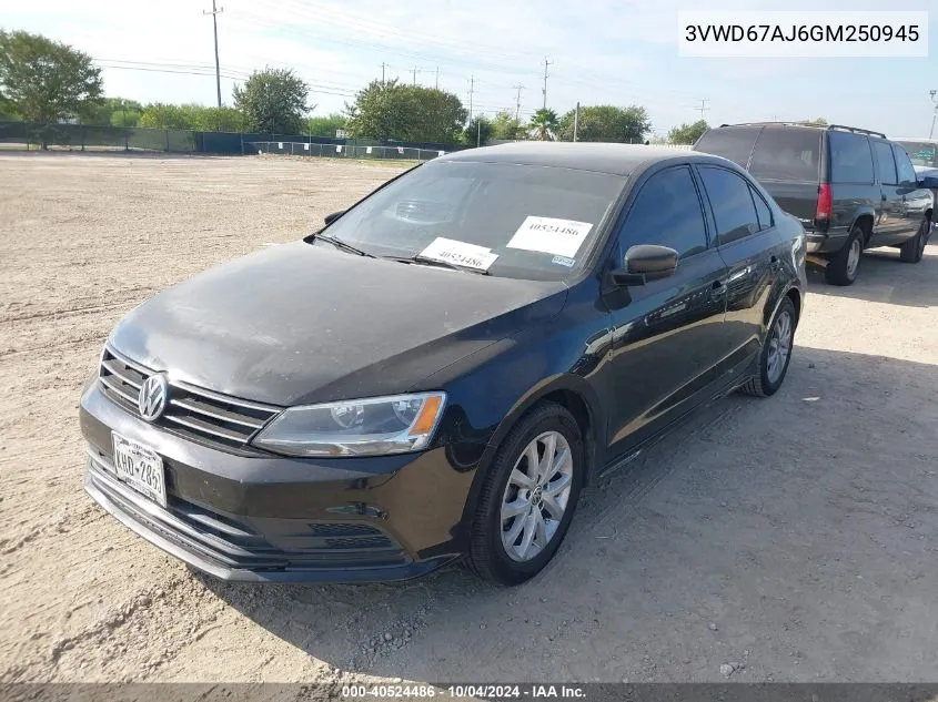 3VWD67AJ6GM250945 2016 Volkswagen Jetta 1.4T Se