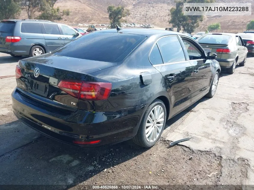 3VWL17AJ1GM223288 2016 Volkswagen Jetta 1.8T Sel