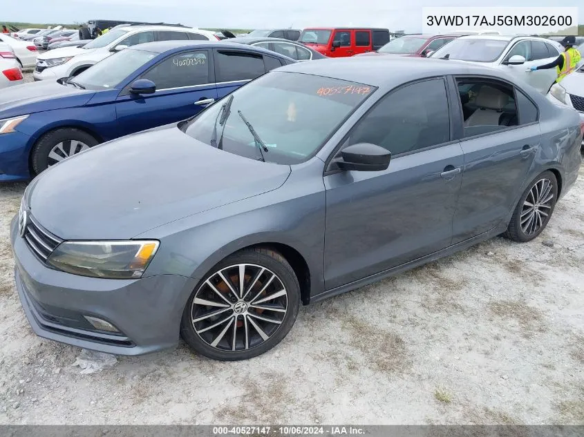 3VWD17AJ5GM302600 2016 Volkswagen Jetta Sport