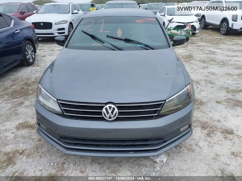 3VWD17AJ5GM302600 2016 Volkswagen Jetta Sport