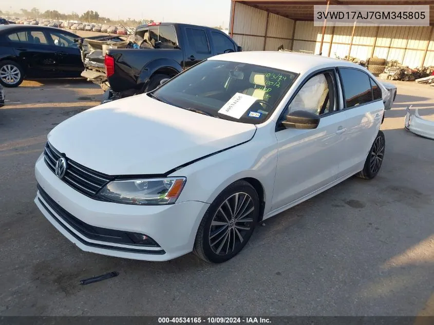 3VWD17AJ7GM345805 2016 Volkswagen Jetta Sport