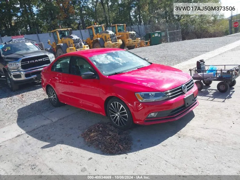 3VWD17AJ5GM373506 2016 Volkswagen Jetta Sport