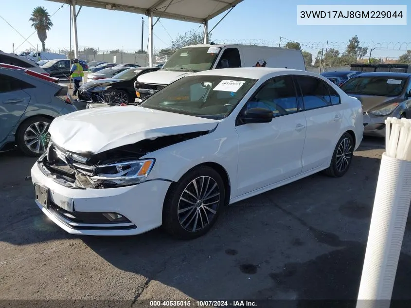 2016 Volkswagen Jetta 1.8T Sport VIN: 3VWD17AJ8GM229044 Lot: 40535015