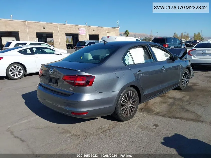 3VWD17AJ7GM232842 2016 Volkswagen Jetta 1.8T Sport