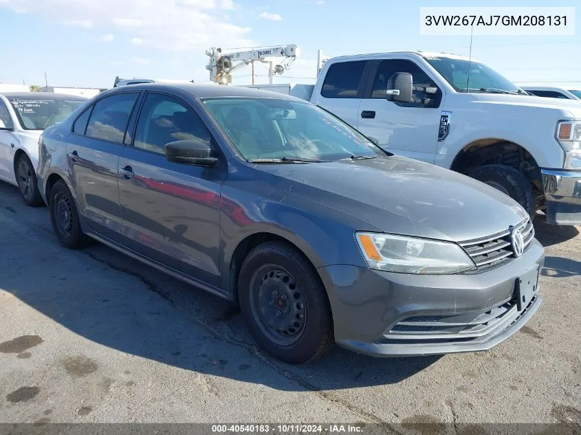 2016 Volkswagen Jetta 1.4T S VIN: 3VW267AJ7GM208131 Lot: 40540183