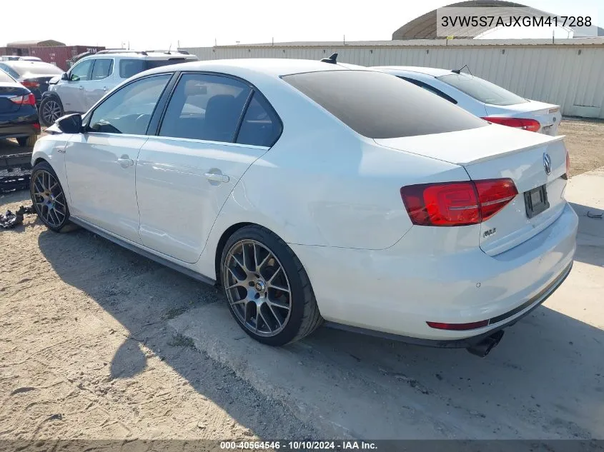 3VW5S7AJXGM417288 2016 Volkswagen Jetta 2.0T Gli Sel