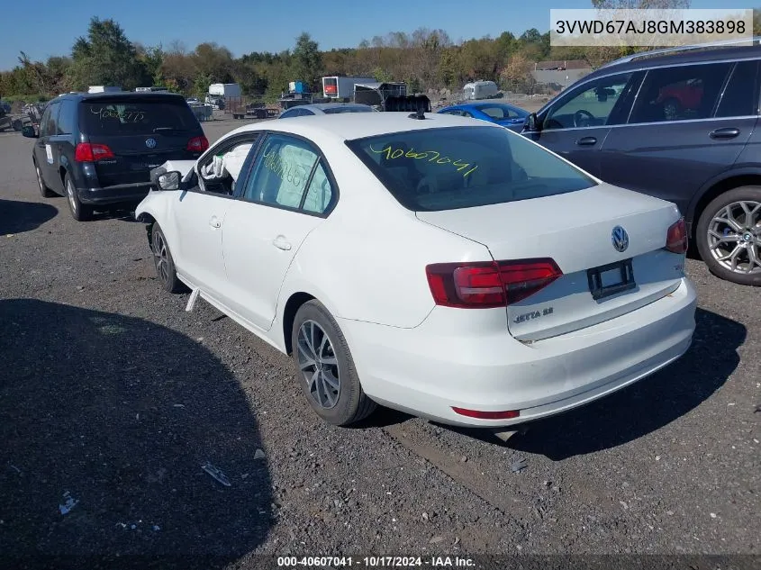 2016 Volkswagen Jetta Se VIN: 3VWD67AJ8GM383898 Lot: 40607041