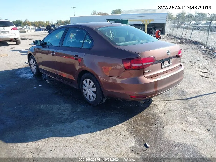 3VW267AJ1GM379019 2016 Volkswagen Jetta 1.4T S