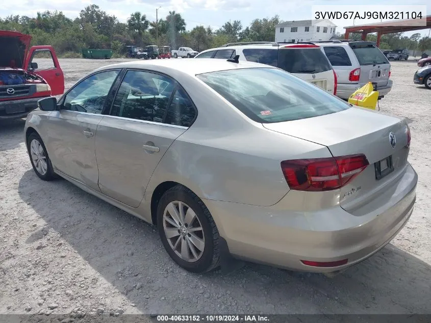 2016 Volkswagen Jetta 1.4T Se VIN: 3VWD67AJ9GM321104 Lot: 40633152