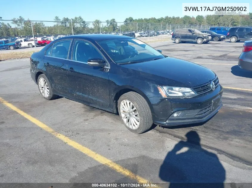 2016 Volkswagen Jetta 1.8T Sel VIN: 3VWL17AJ7GM250902 Lot: 40634102