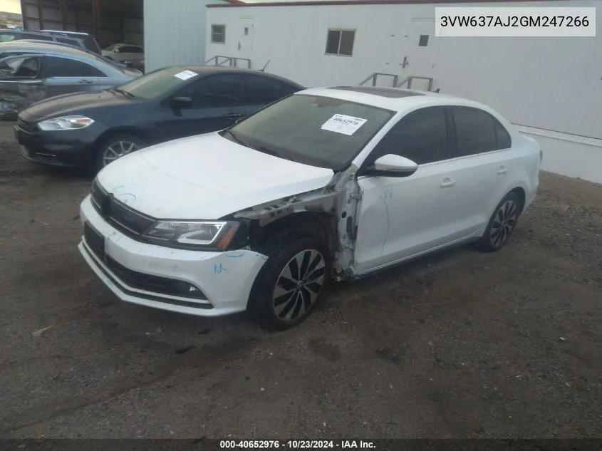 2016 Volkswagen Jetta Hybrid Sel Premium VIN: 3VW637AJ2GM247266 Lot: 40652976