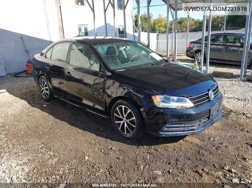 2016 Volkswagen Jetta 1.4T Se VIN: 3VWD67AJ3GM231978 Lot: 40655761