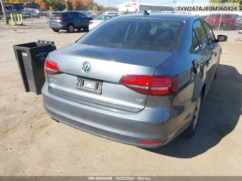 2016 Volkswagen Jetta 1.4T S VIN: 3VW267AJ8GM360824 Lot: 40665486