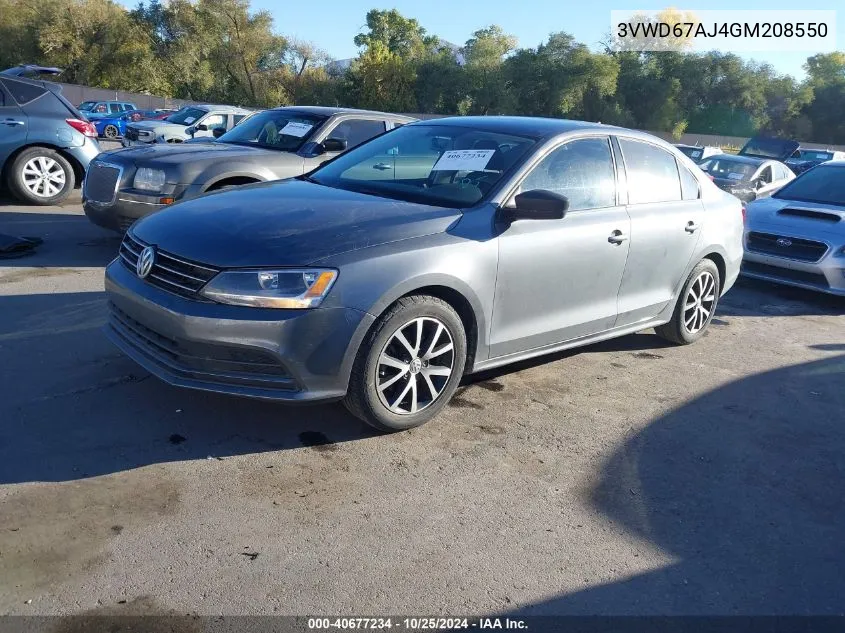 2016 Volkswagen Jetta 1.4T Se VIN: 3VWD67AJ4GM208550 Lot: 40677234