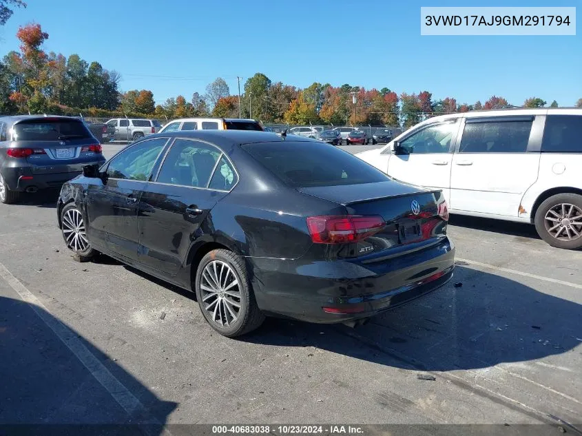 2016 Volkswagen Jetta 1.8T Sport VIN: 3VWD17AJ9GM291794 Lot: 40683038