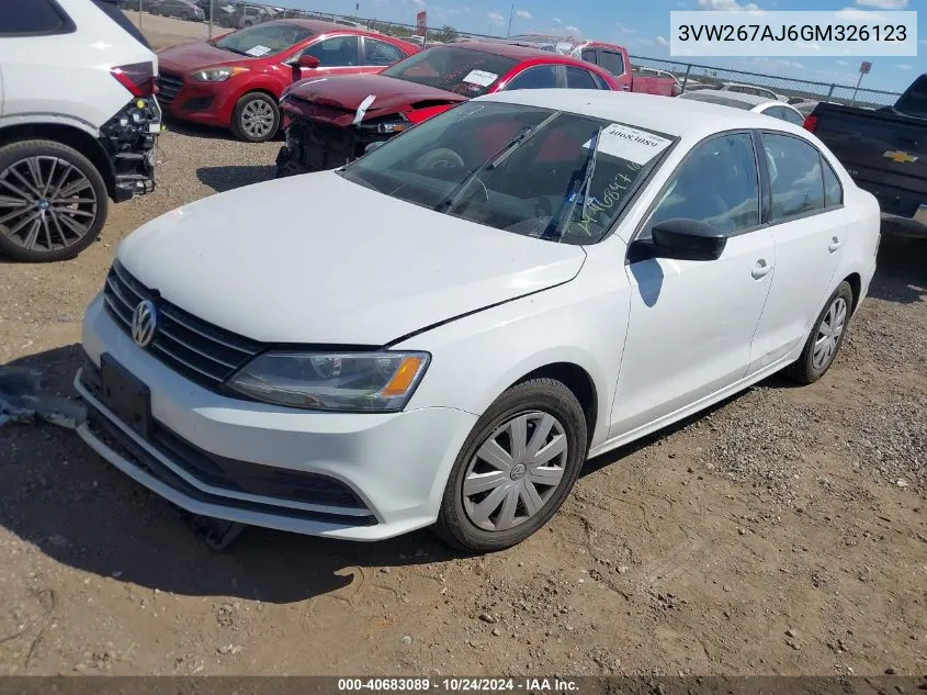 2016 Volkswagen Jetta S VIN: 3VW267AJ6GM326123 Lot: 40683089