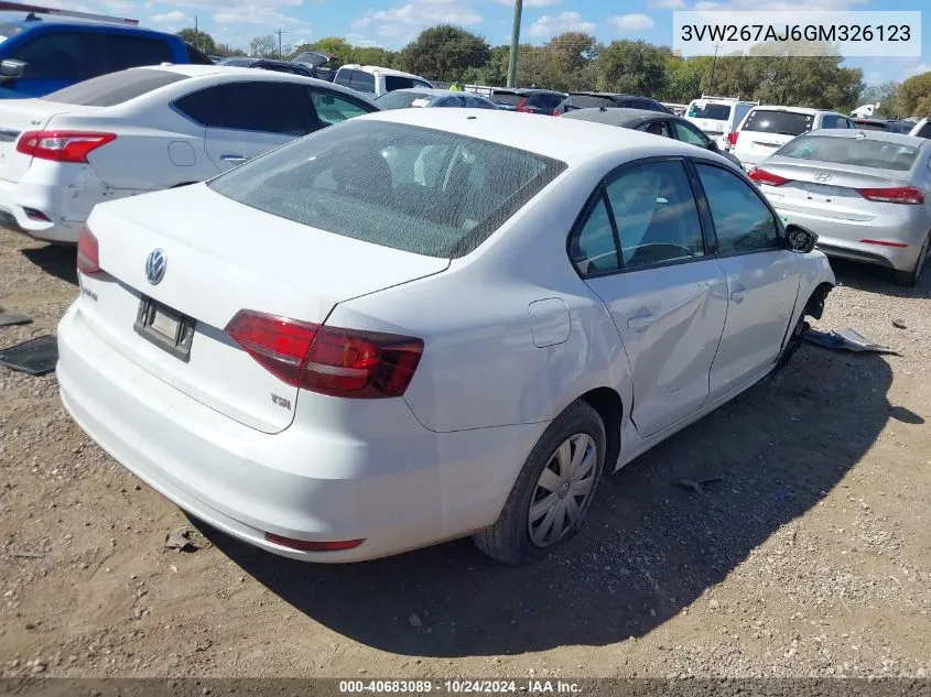 2016 Volkswagen Jetta S VIN: 3VW267AJ6GM326123 Lot: 40683089