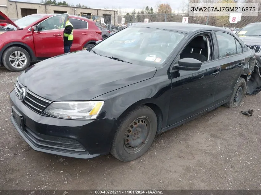 2016 Volkswagen Jetta 1.4T S VIN: 3VW267AJ7GM216875 Lot: 40889231