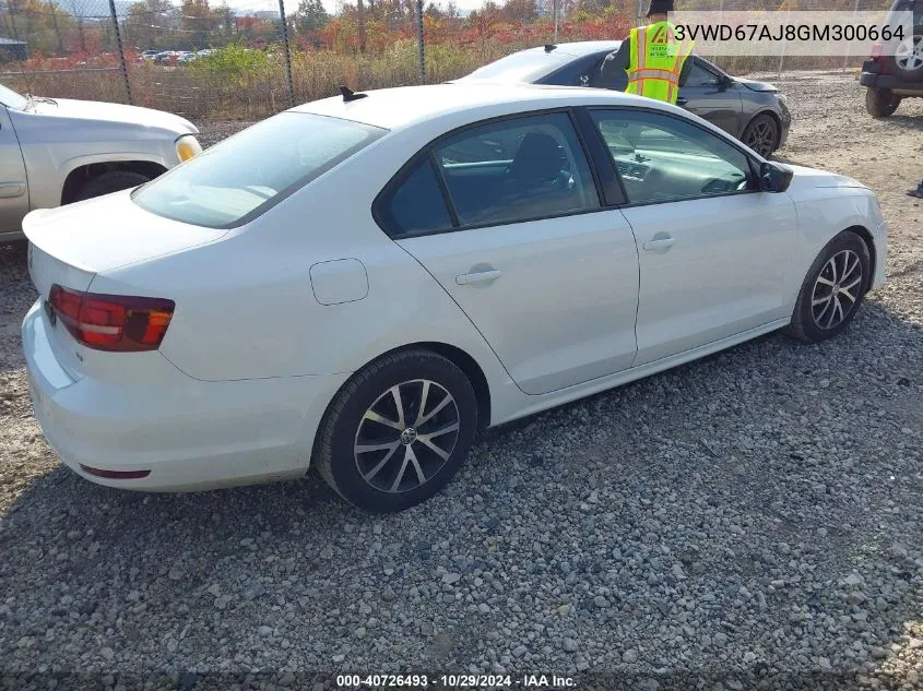 3VWD67AJ8GM300664 2016 Volkswagen Jetta 1.4T Se