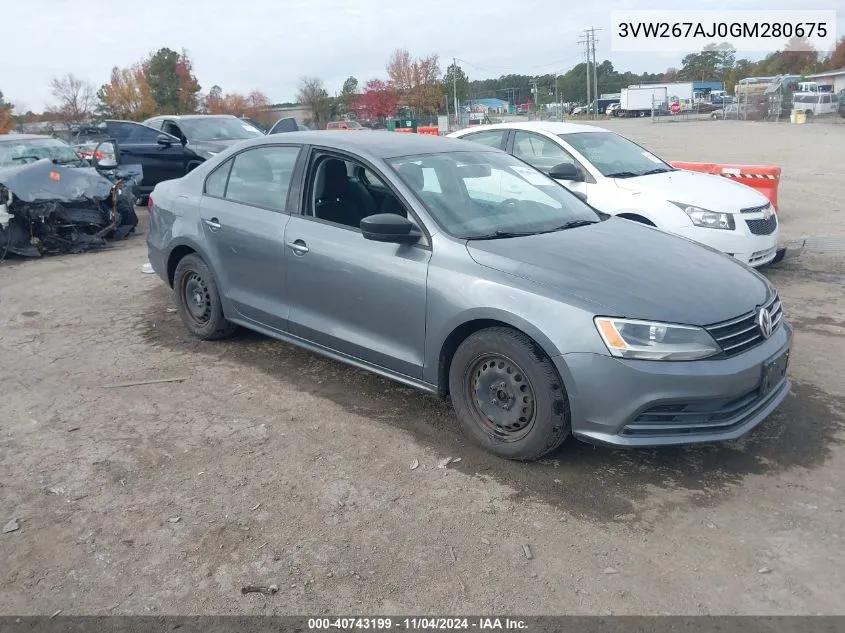 2016 Volkswagen Jetta 1.4T S VIN: 3VW267AJ0GM280675 Lot: 40743199