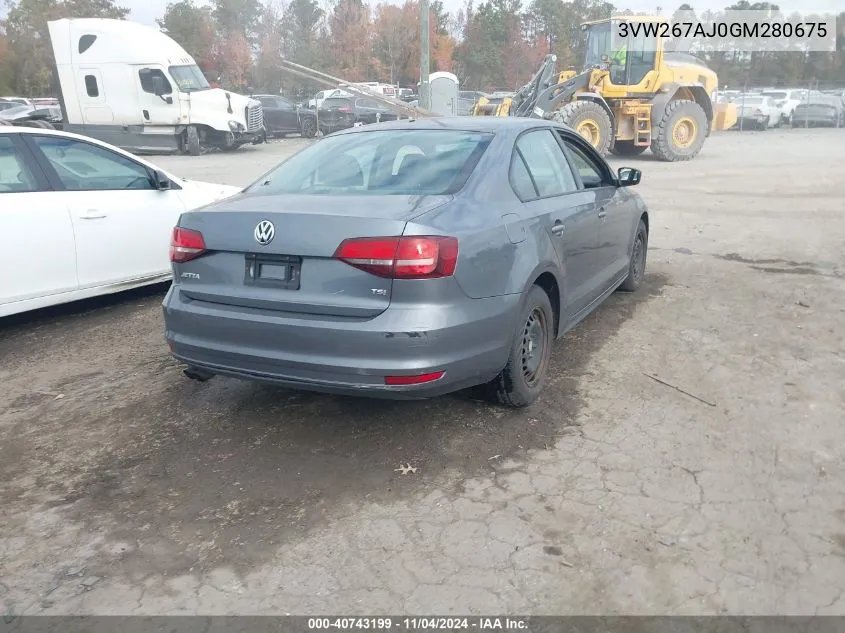 2016 Volkswagen Jetta 1.4T S VIN: 3VW267AJ0GM280675 Lot: 40743199