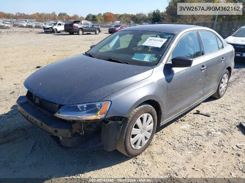 2016 Volkswagen Jetta 1.4T S VIN: 3VW267AJ9GM362162 Lot: 40743340