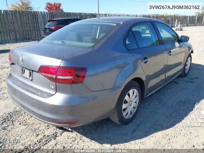 2016 Volkswagen Jetta 1.4T S VIN: 3VW267AJ9GM362162 Lot: 40743340