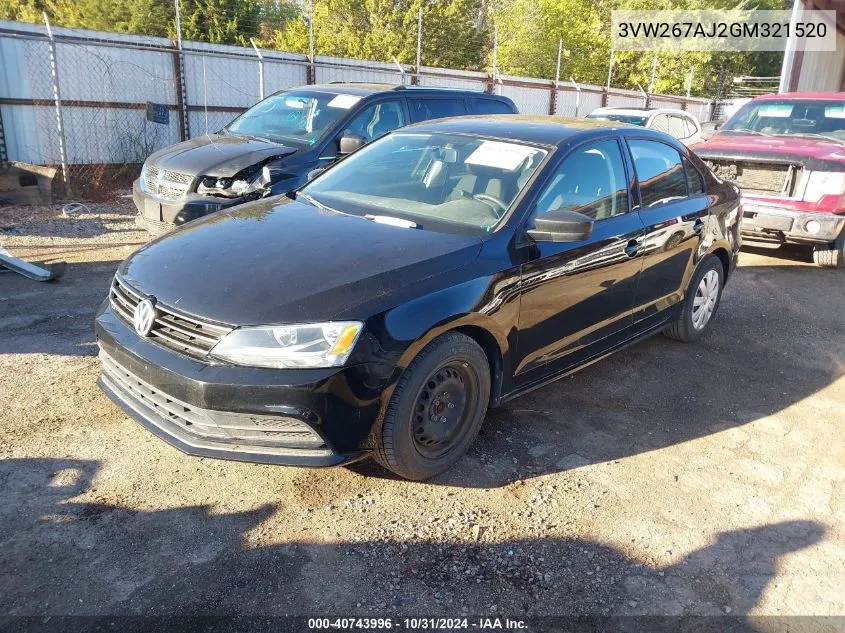 2016 Volkswagen Jetta 1.4T S VIN: 3VW267AJ2GM321520 Lot: 40743996