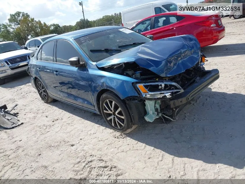 2016 Volkswagen Jetta 1.4T Se VIN: 3VWD67AJ1GM332534 Lot: 40750577