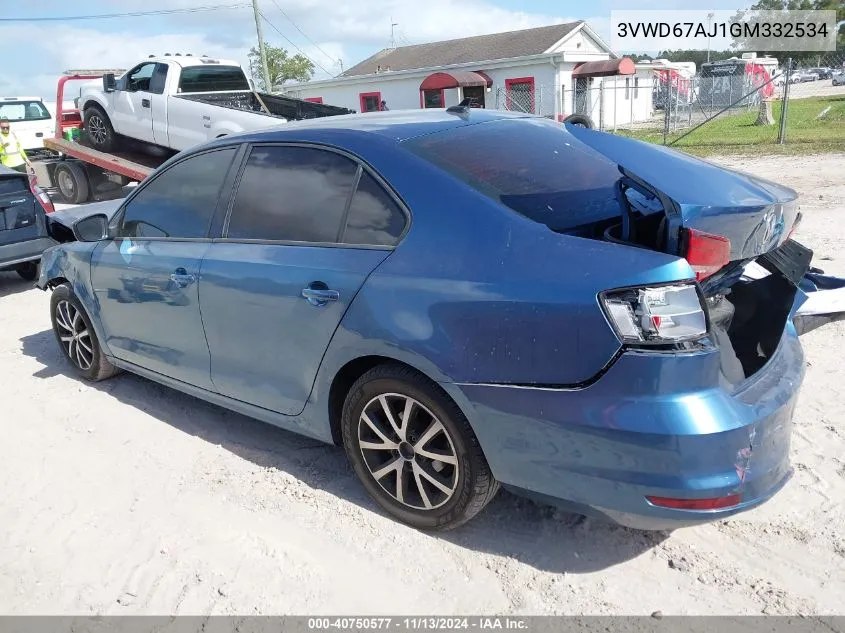 2016 Volkswagen Jetta 1.4T Se VIN: 3VWD67AJ1GM332534 Lot: 40750577