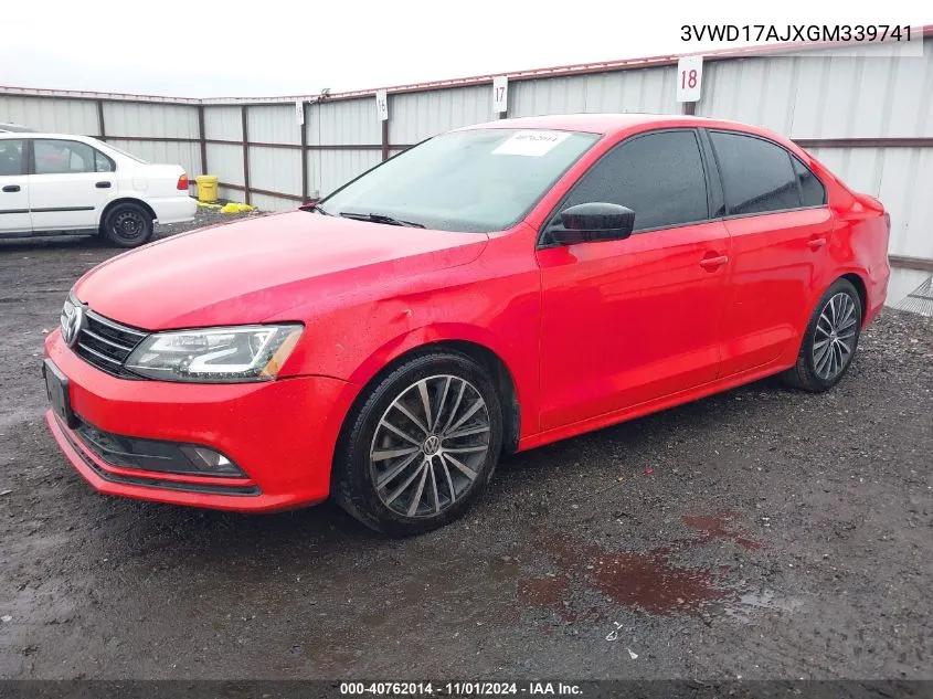 2016 Volkswagen Jetta 1.8T Sport VIN: 3VWD17AJXGM339741 Lot: 40762014