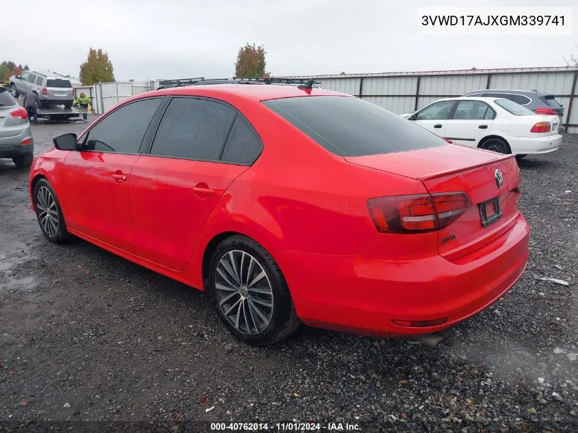 2016 Volkswagen Jetta 1.8T Sport VIN: 3VWD17AJXGM339741 Lot: 40762014