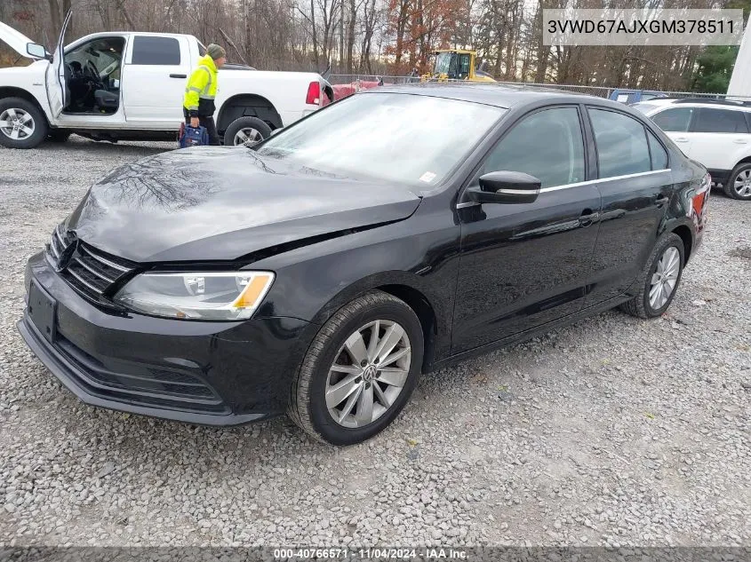 2016 Volkswagen Jetta 1.4T Se VIN: 3VWD67AJXGM378511 Lot: 40766571