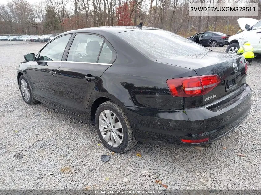 2016 Volkswagen Jetta 1.4T Se VIN: 3VWD67AJXGM378511 Lot: 40766571