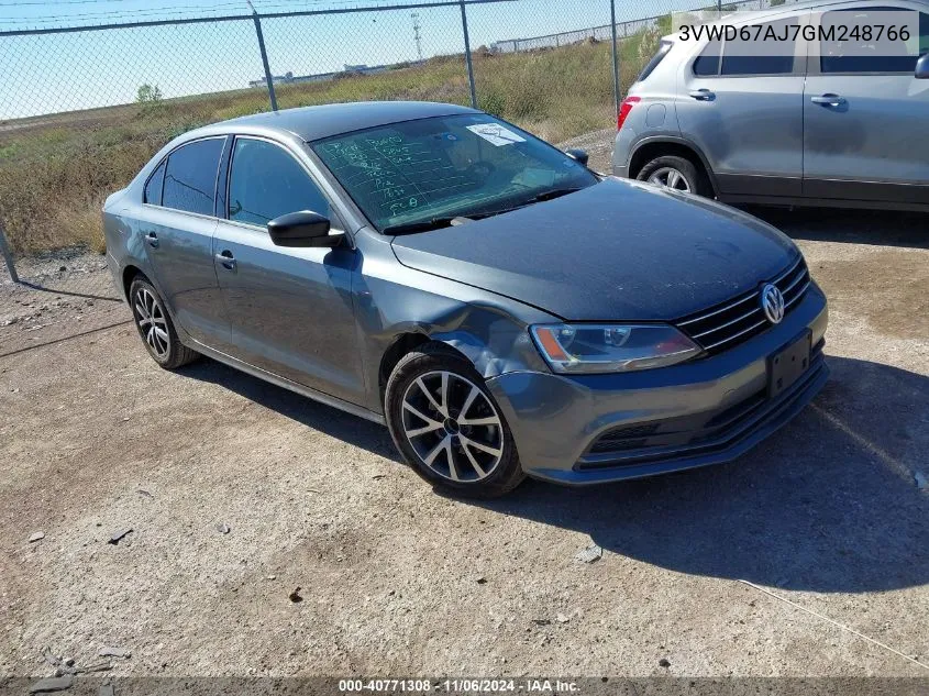 2016 Volkswagen Jetta 1.4T Se VIN: 3VWD67AJ7GM248766 Lot: 40771308